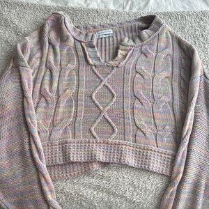 Multicolor Cable Knit Sweater
